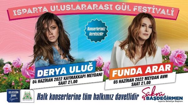 Şarkıcılar Derya Uluğ ve Funda Arar, Melek Mosso'nun konserinin iptal edilmesinin ardından Isparta Gül Festivali'nde sahneye çıkmayacaklarını duyurdu. - Sputnik Türkiye