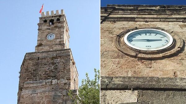 Antalya'da, tarihi Kaleiçi'nin ana giriş kapısındaki Saat Kulesi - Sputnik Türkiye
