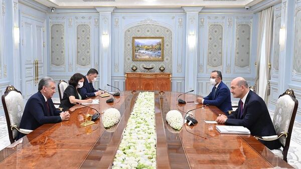 İçişleri Bakanı Soylu, Özbekistan Cumhurbaşkanı Mirziyoyev - Sputnik Türkiye