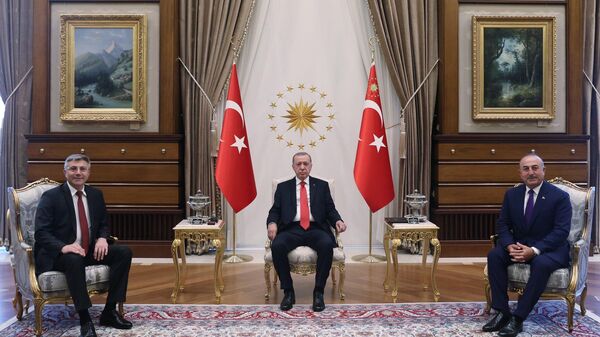 Cumhurbaşkanı Recep Tayyip Erdoğan, Bulgaristan Hak ve Özgürlükler Hareketi Partisi Genel Başkanı Mustafa Karadayı ile görüştü. - Sputnik Türkiye
