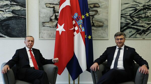 Cumhurbaşkanı Erdoğan ile Hırvatistan Başbakanı Plenkovic - Sputnik Türkiye