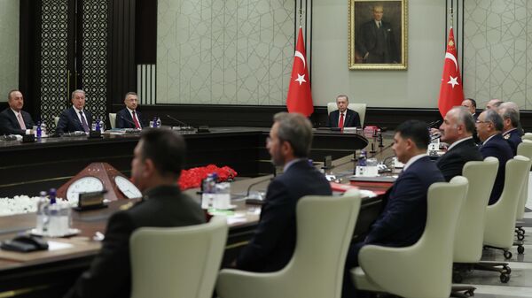 Milli Güvenlik Kurulu (MGK) Toplantısı, Cumhurbaşkanı Recep Tayyip Erdoğan başkanlığında Beştepe’de - Sputnik Türkiye