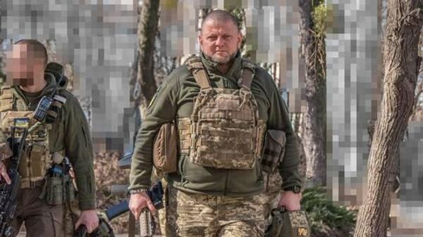 Ukrayna Genel Kurmay Başkanı Valeri Zaluzhniy'in sosyal medya hesabından paylaştığı fotoğrafta, Nazilerin sembolü olarak bilinen gamalı haçlı bileklik taktığı görüldü. - Sputnik Türkiye