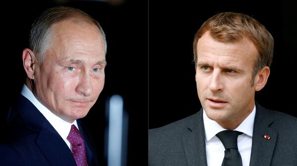 Vladimir Putin- Emmanuel Macron - Sputnik Türkiye
