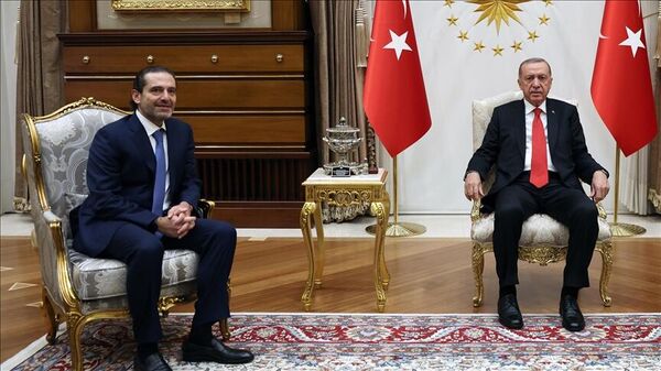  Cumhurbaşkanı Recep Tayyip Erdoğan, eski Lübnan Başbakanı Saad Hariri  ile bir araya geldi. - Sputnik Türkiye