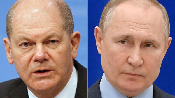 Olaf Scholz- Vladimir Putin - Sputnik Türkiye