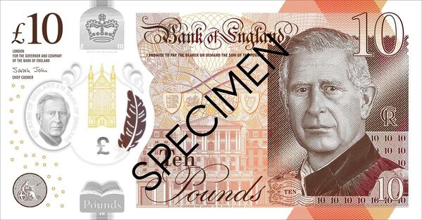 İngiltere Merkez Bankası Başkanı Andrew Bailey, yeni banknotlar hakkında yaptığı açıklamada, 'önemli an nedeniyle gurur duyduğunu' söyledi. Yalnızca 5, 10, 20 ve 50 sterlinlik banknotlar şeklinde hazırlanan yeni tasarımların 2024 yılı ortalarında tedavüle girmesi bekleniyor. - Sputnik Türkiye