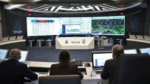 İSKİ tarafından Genel Su Durumu ve Kuraklıkla Mücadelede Alınan Tedbirler Toplantısı, İstanbul Su Kumanda ve Otomasyon Merkezinde (İSKOM) gerçekleştirildi. ( İSKİ - Anadolu Ajansı ) - Sputnik Türkiye