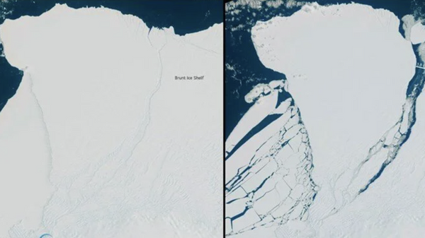 Antarktika'da, 150 metre kalınlığında ve yaklaşık Türkiye'deki Tuz Gölü'nün alanı kadar olan dev buz kütlesi koptu. - Sputnik Türkiye