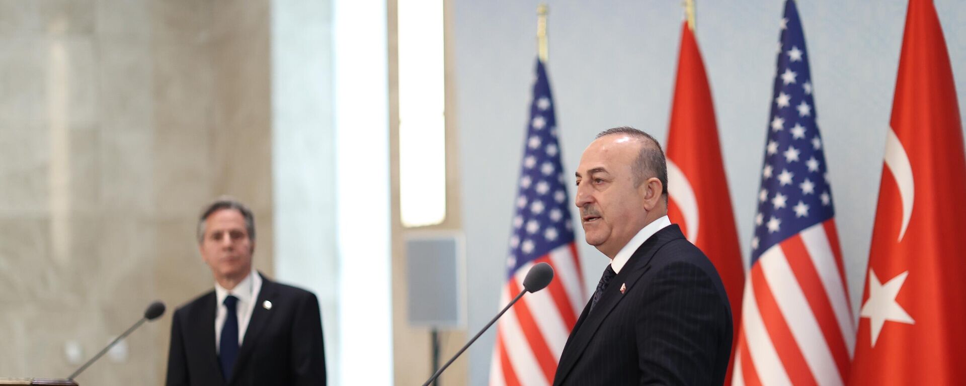 Dışişleri Bakanı Mevlüt Çavuşoğlu ve ABD Dışişleri Bakanı Antony Blinken, Ankara'da ortak basın toplantısı düzenledi. - Sputnik Türkiye, 1920, 20.02.2023