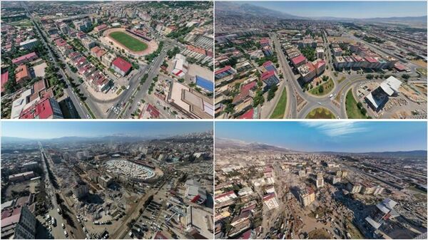 Deprem öncesi ve sonrası Kahramanmaraş - Sputnik Türkiye
