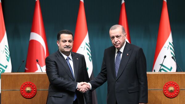 Cumhurbaşkanı Recep Tayyip Erdoğan,  Irak Başbakanı es-Sudani  - Sputnik Türkiye