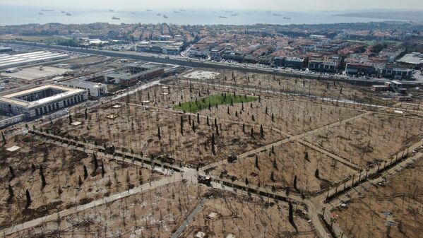 Atatürk Havalimanı Millet Bahçesi'ndeki çalışmalar görüntülendi: Alan binlerce ağaçla kaplandı - Sputnik Türkiye