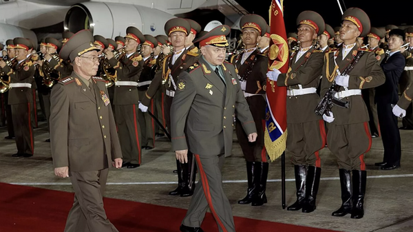 Rusya Savunma Bakanı Şoygu, Kuzey Kore’de resmi törenle karşılandı - Sputnik Türkiye