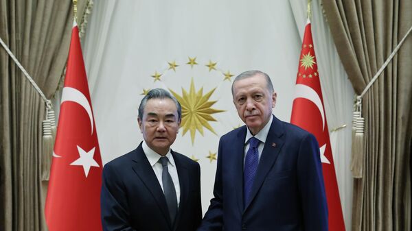 Wang Yi- Recep Tayyip Erdoğan - Sputnik Türkiye