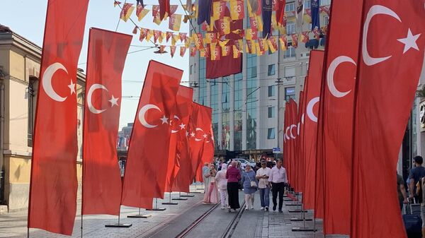 30 Ağustos Zafer Bayramı: İstiklal Caddesi'ne bin 200 Türk bayrağı asıldı - Sputnik Türkiye
