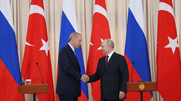 Cumhurbaşkanı Recep Tayyip Erdoğan - Rusya Devlet Başkanı Vladimir Putin  - Sputnik Türkiye