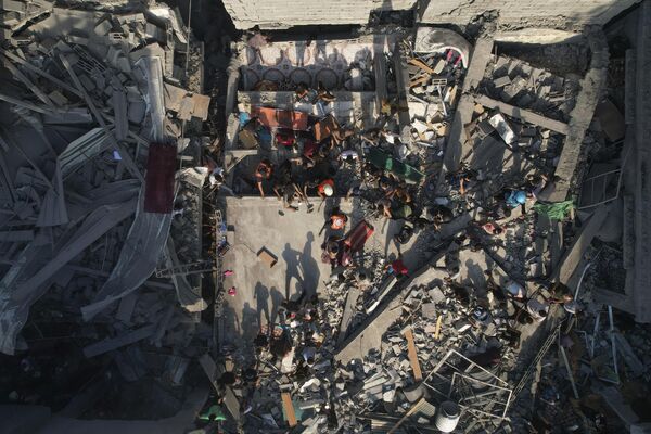 Filistin'de yıkım havadan görüntülendi - Sputnik Türkiye