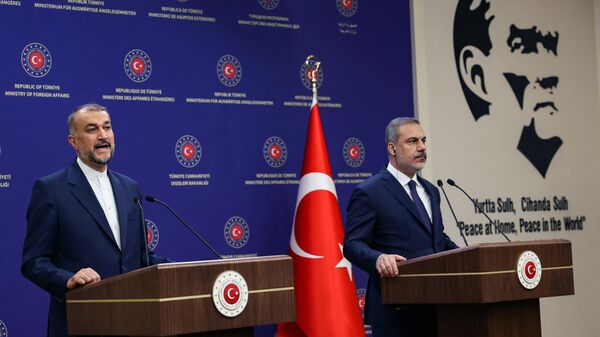 
Türkiye Dışişleri Bakanı Hakan Fidan İran Dışişleri Bakanı Hüseyin Emir Abdullahiyan - Sputnik Türkiye