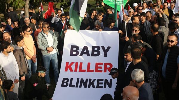 Anadolu Gençlik Derneği'nin ABD Ankara Büyükelçiliği önündeki protestosu - Sputnik Türkiye