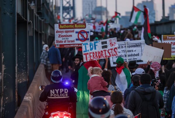 New York'ta Filistin'e destek gösterisi düzenlendi - Sputnik Türkiye