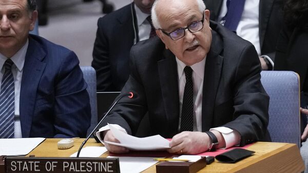 Filistin'in Birleşmiş Milletler (BM) Daimi Temsilcisi Riyad Mansur - Sputnik Türkiye