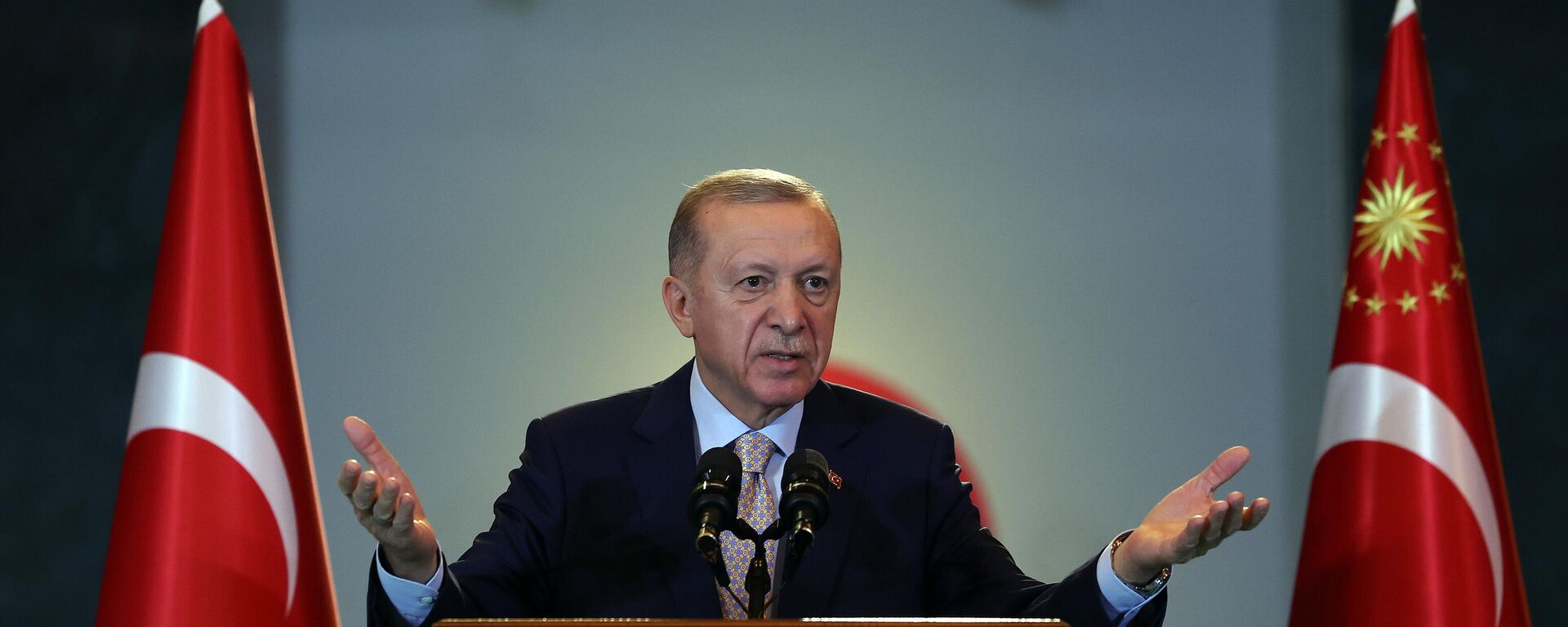 Cumhurbaşkanı Recep Tayyip Erdoğan, Cumhurbaşkanlığı Külliyesi'nde düzenlenen Valiler Buluşması'na katılarak konuşma yaptı. - Sputnik Türkiye, 1920, 29.01.2024