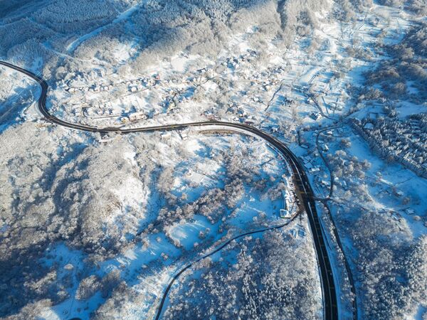 Kar kalınlığının 50 santimetreye ulaştığı Düzce havadan görüntülendi - Sputnik Türkiye