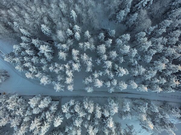 Kar kalınlığının 50 santimetreye ulaştığı Düzce havadan görüntülendi - Sputnik Türkiye