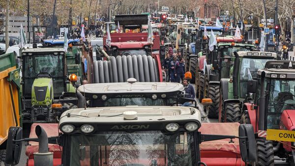 Fransa'da çiftçiler hükümetin tarım politikasını protesto etti - Sputnik Türkiye