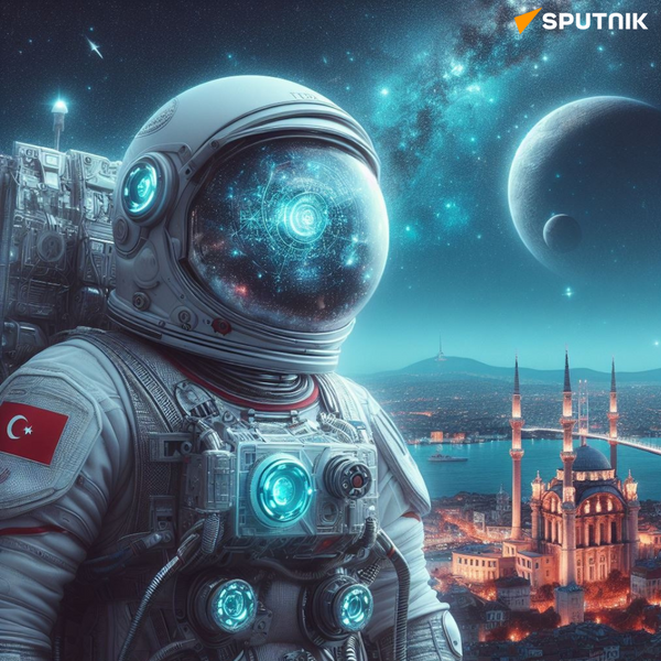 Yapay Zeka tarafından oluşturulan İlk Türk astronot şehri izlerken tasvir edildi - Sputnik Türkiye