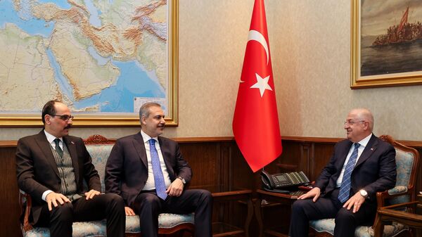 Dışişleri Bakanı Fidan, Milli Savunma Bakanı Güler ve MİT Başkanı Kalın bir araya geldi - Sputnik Türkiye