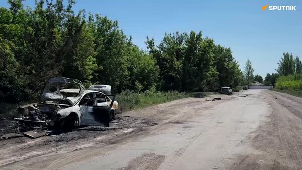 Ukrayna ordusunun sivilleri İHA’larla vurduğu ‘ölüm yolu’ - Sputnik Türkiye