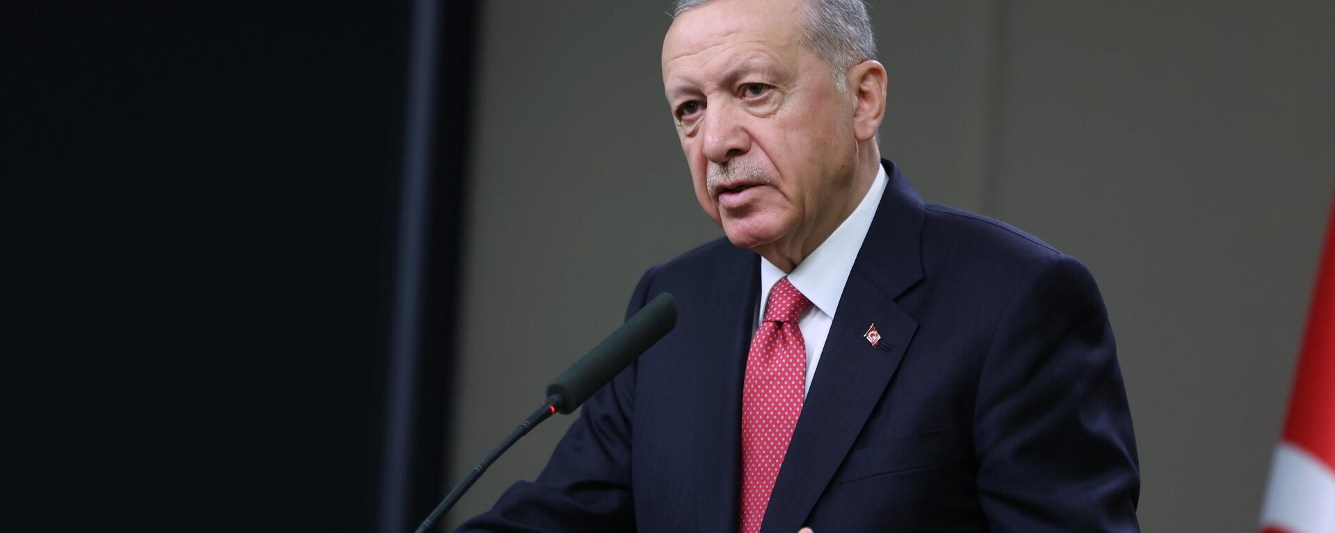 Cumhurbaşkanı Recep Tayyip Erdoğan, Washington'daki NATO Devlet ve Hükümet Başkanları Zirvesi'ne katılmak üzere ABD'ye hareketinden önce Esenboğa Havalimanı'nda basın toplantısı düzenledi. - Sputnik Türkiye, 1920, 29.07.2024