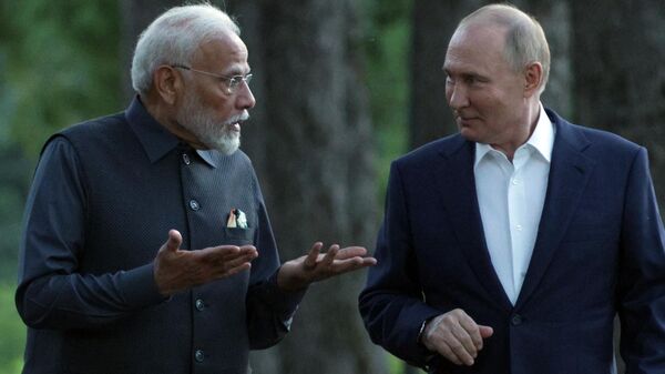 Rusya Devlet Başkanı Putin ve Hindistan lideri Narendra Modi  - Sputnik Türkiye