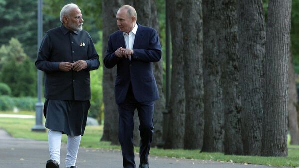 Rusya Devlet Başkanı Putin ve Hindistan lideri Narendra Modi  - Sputnik Türkiye