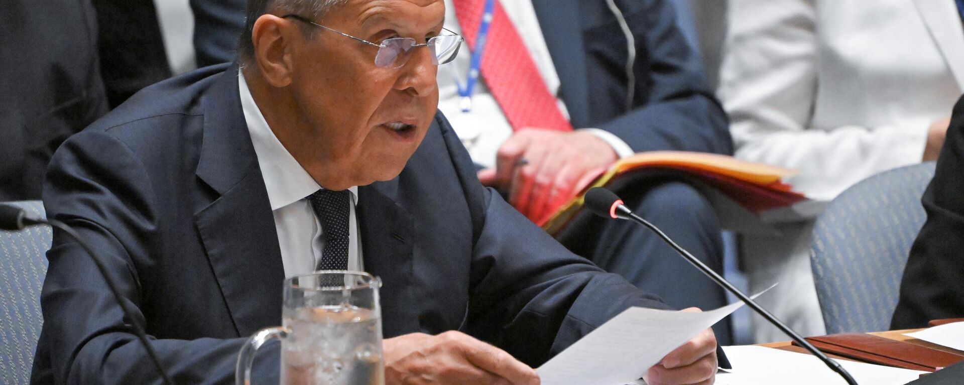 Rusya Dışişleri Bakanı Sergey Lavrov Birleşmiş Milletler oturumunda - Sputnik Türkiye, 1920, 16.07.2024