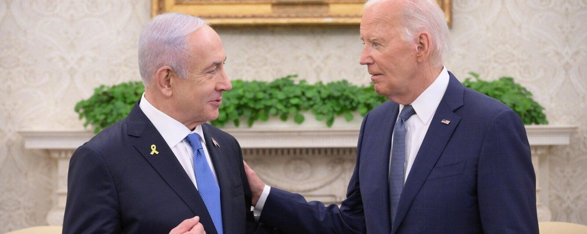 ABD Başkanı Joe Biden, Beyaz Saray'da İsrail Başbakanı Benyamin Netanyahu ile bir araya geldi - Sputnik Türkiye, 1920, 11.10.2024