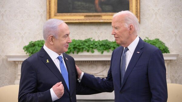 ABD Başkanı Joe Biden, Beyaz Saray'da İsrail Başbakanı Benyamin Netanyahu ile bir araya geldi - Sputnik Türkiye