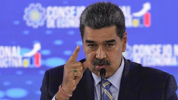 Venezuela's President Nicolas Maduro speaks during a meeting with his ministers at the Humboldt Hotel at El Avila mountain in La Guaira, Venezuela, Thursday, Sept. 21, 2023.  - Sputnik Türkiye