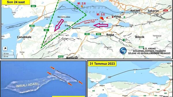 Son 24 saatte Yalova ve Armutlu kuzeyinde meydana gelen depremler dikkatleri çekti. Konu hakkında açıklama yapan uzmanlar, bu depremlerin bölgedeki fay hatları üzerindeki etkilerine vurgu yaptı. - Sputnik Türkiye