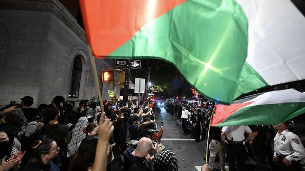 New York'ta Filistin destekçileri - Sputnik Türkiye