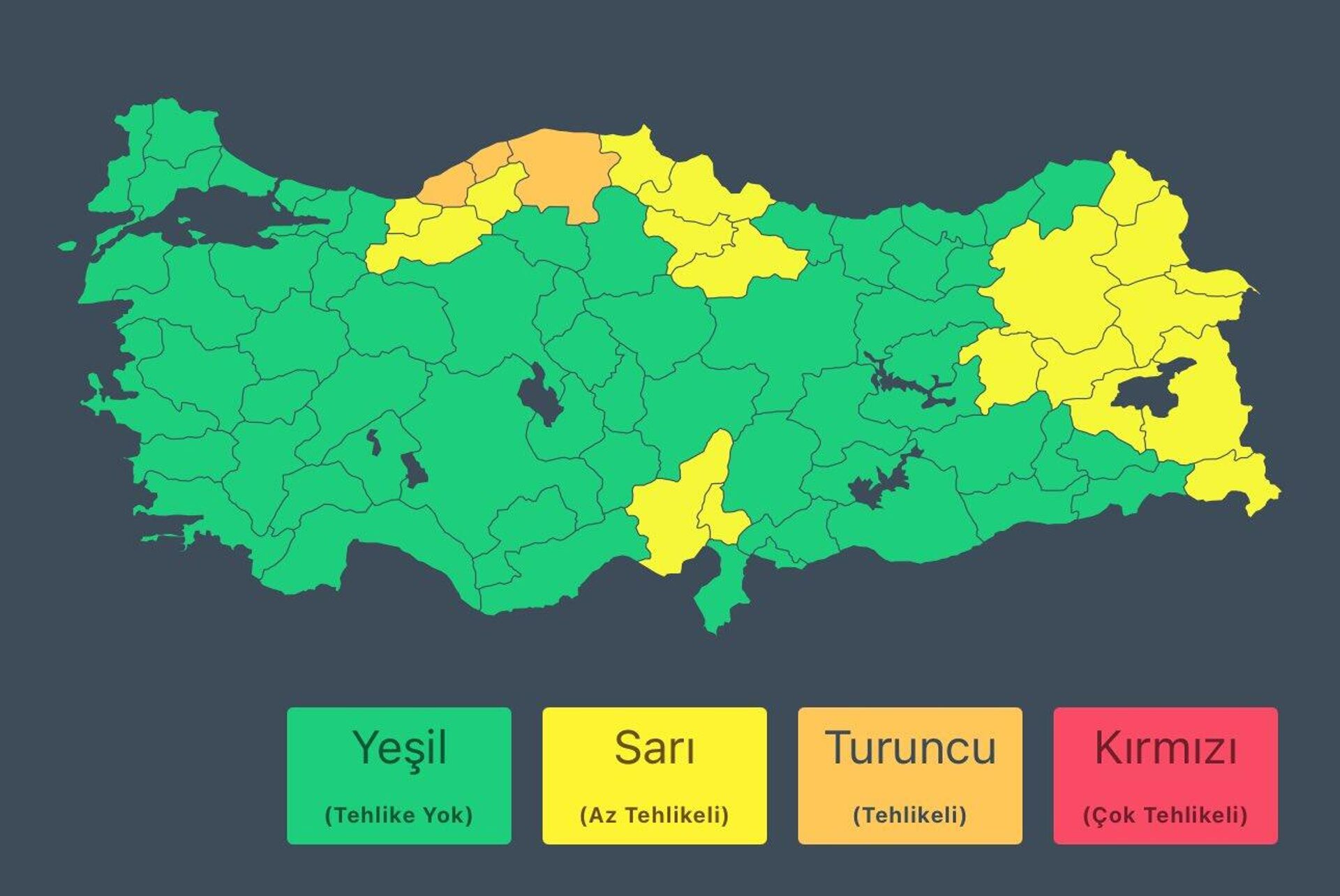 AFAD'dan 23 şehre sarı, 3 şehre de turuncu kodlu sağanak uyarısı yapıldı - Sputnik Türkiye, 1920, 30.09.2024