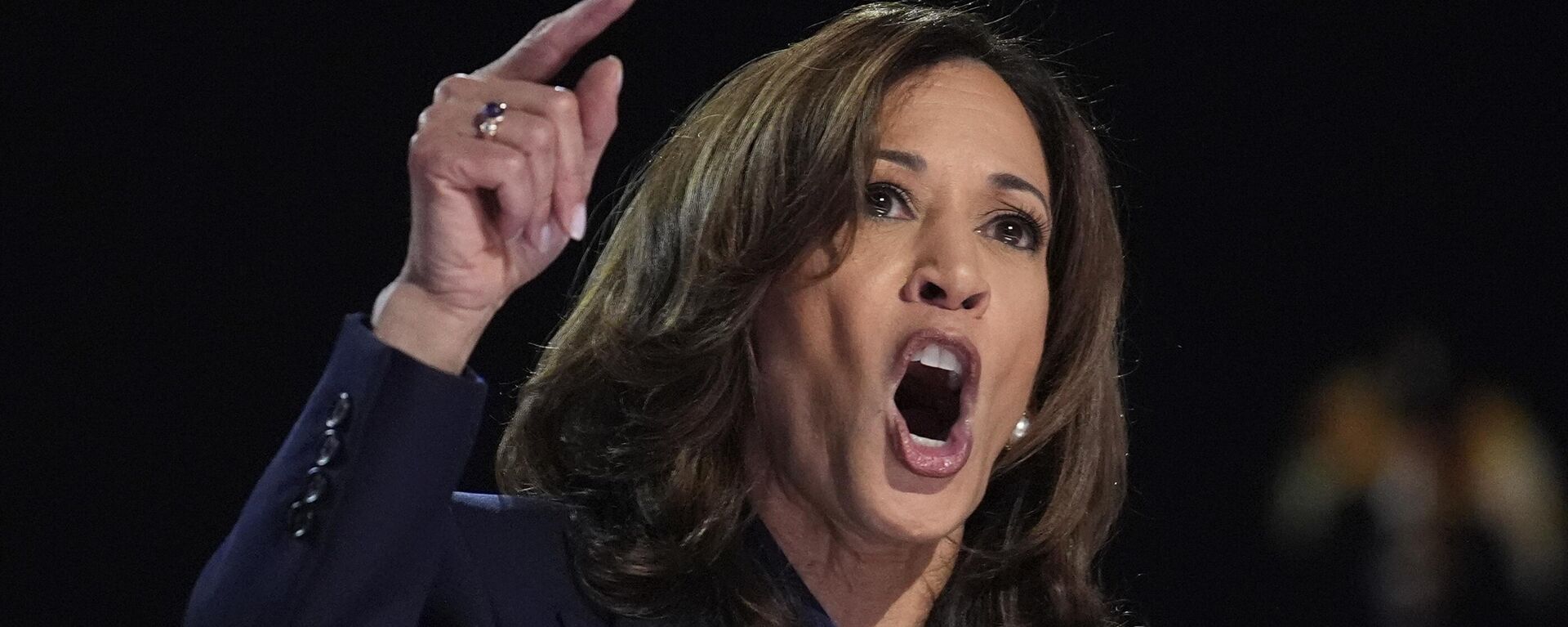 Democratic presidential nominee Vice President Kamala Harris speaks during the Democratic National Convention Thursday, Aug. 22, 2024, in Chicago - Sputnik Türkiye, 1920, 08.10.2024