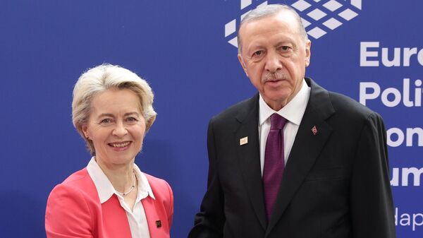 Cumhurbaşkanı Erdoğan, AB Komisyonu Başkanı Von Der Leyen ile görüştü - Sputnik Türkiye