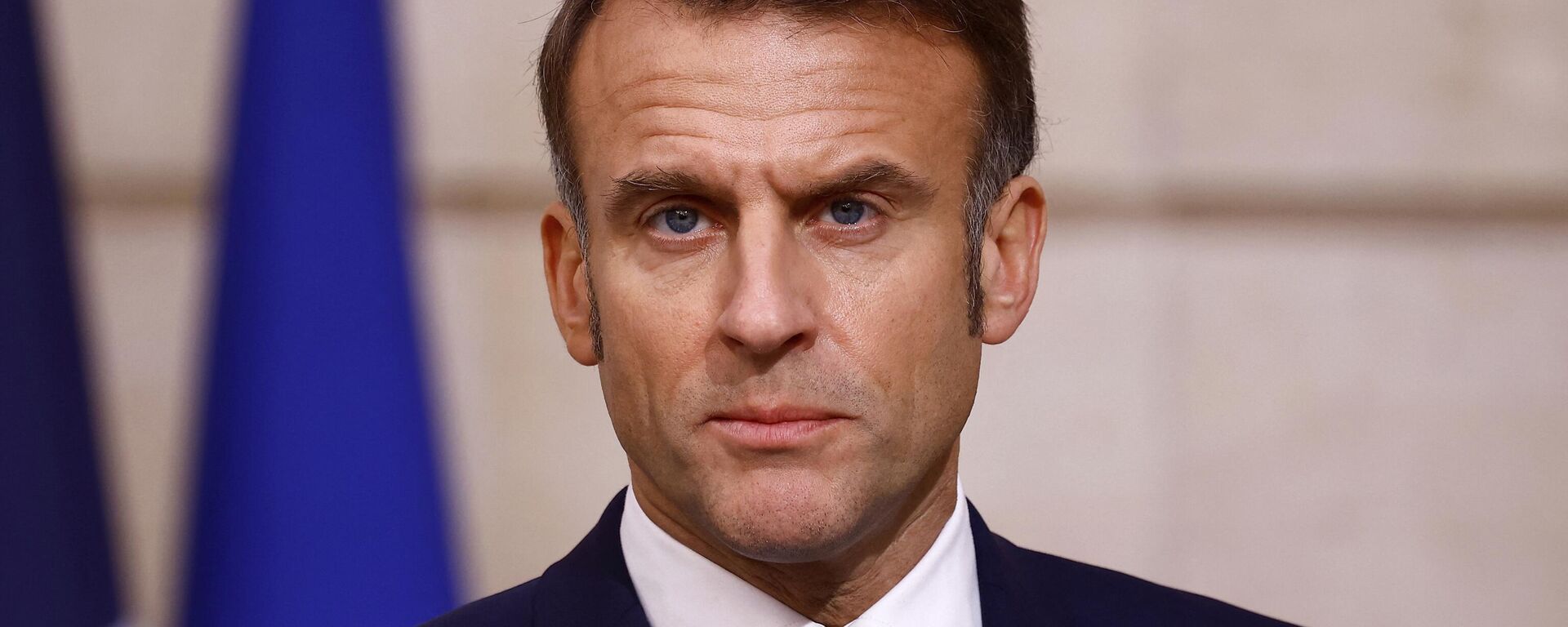 French President Emmanuel Macron delivers a statement as part of Nigerian President Bola Tinubu's two-day state visit to France, Thursday, Nov. 28, 2024 at the Elysee Palace in Paris. (Sarah Meyssonnier/Pool via AP) - Sputnik Türkiye, 1920, 30.01.2025