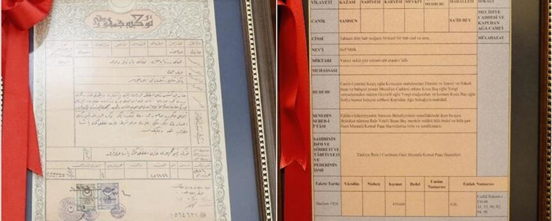 Samsun'da tapu arşivlerinde, Türkiye Cumhuriyeti'nin kurucusu Büyük Önder Mustafa Kemal Atatürk adına, Gazi Müzesinin tapu senedi bulundu. - Sputnik Türkiye, 1920, 12.12.2024