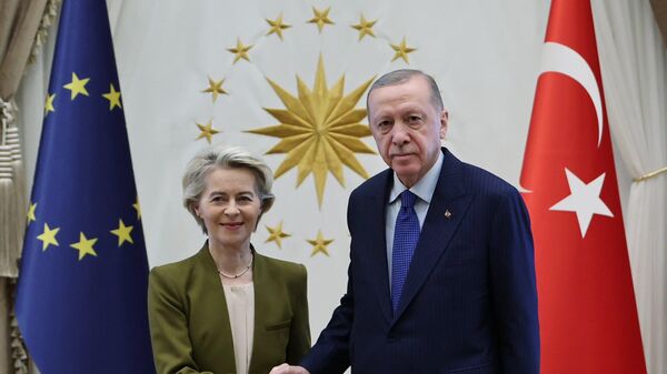 Cumhurbaşkanı Erdoğan, AB Komisyon Başkanı von der Leyen ile görüştü - Sputnik Türkiye