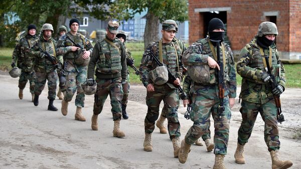 Rapid Trident 2021 military drills at the combat training ground in Lvov region, Western Ukraine.  - Sputnik Türkiye