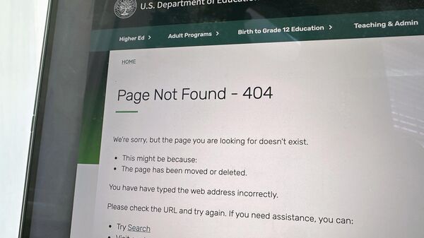 This U.S. Department of Education website page is seen on Jan. 24, 2025 in Washington. - Sputnik Türkiye